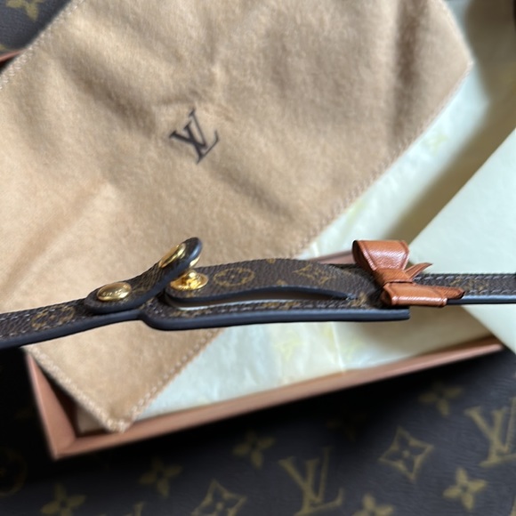 NEW AUTHENTIC LOUIS VUITTON BROWN MONOGRAM ID TAG BRACELET LUGGAGE BOW RIBBON FR - Picture 7 of 16